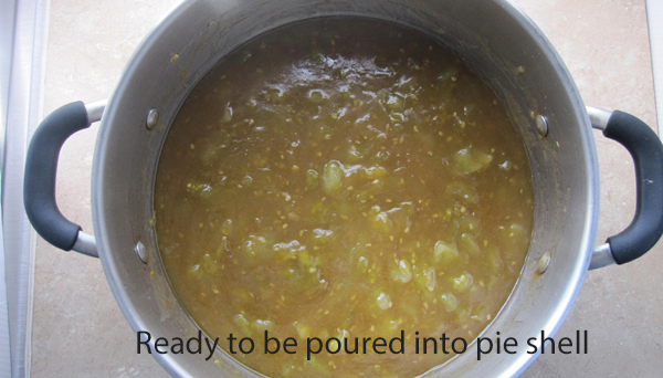 sweet green tomato pie filling